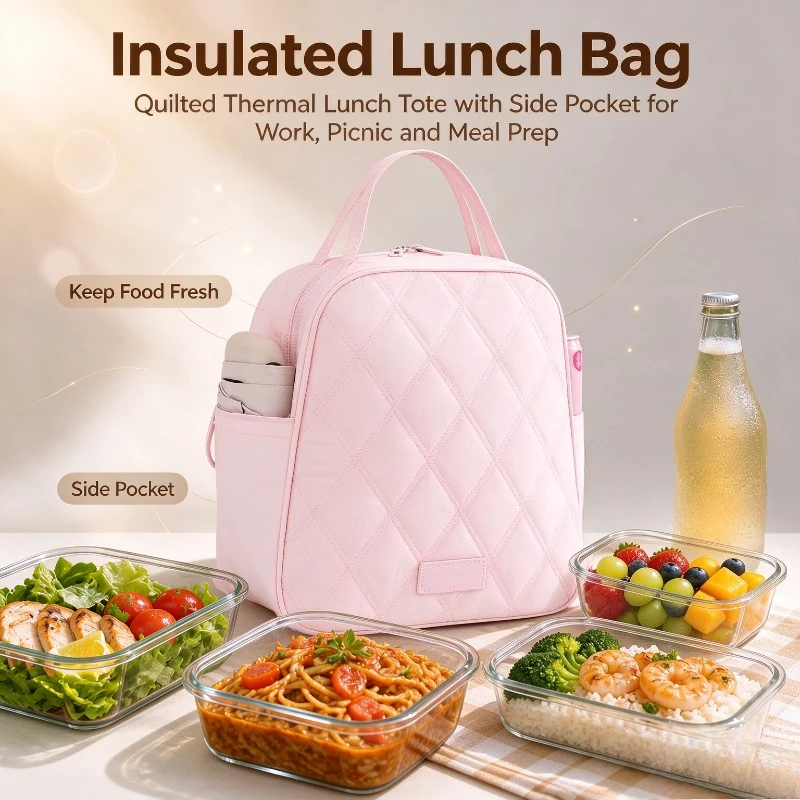 Portable Handheld Lunch Bag Fashion Large Capacity Insulated Bento Tote For Office Workers And Students Daily Commute