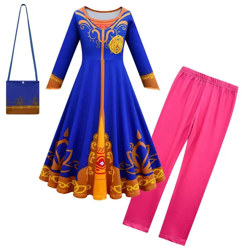 فستان كوسبلاي ميرا رويال المحقق للأطفال فستان أزرق فستان الهالوين للأطفال الصغار البنات أزياء عيد الميلاد بأكمام طويلة F كوسبلاي