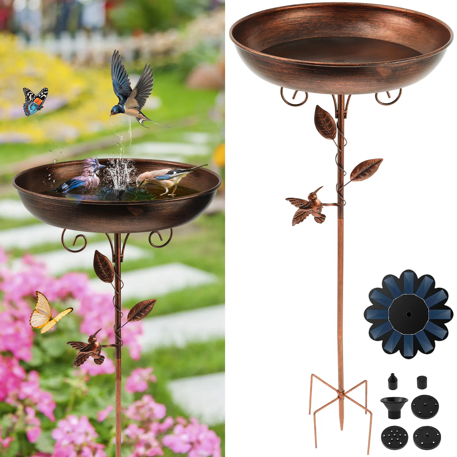 

Солнечная ванна для птиц, поликремниевый насос для фонтана, универсальный насос для фонтана на солнечной энергии, простой в установке для сада