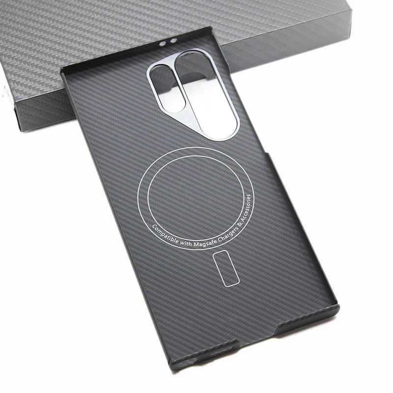 ZXKE Carbon Case For Samsung Galaxy S24Ultra Embedded Iron Sheet Magnetic Car Support Magsafe 600D Aramid fiber Shell