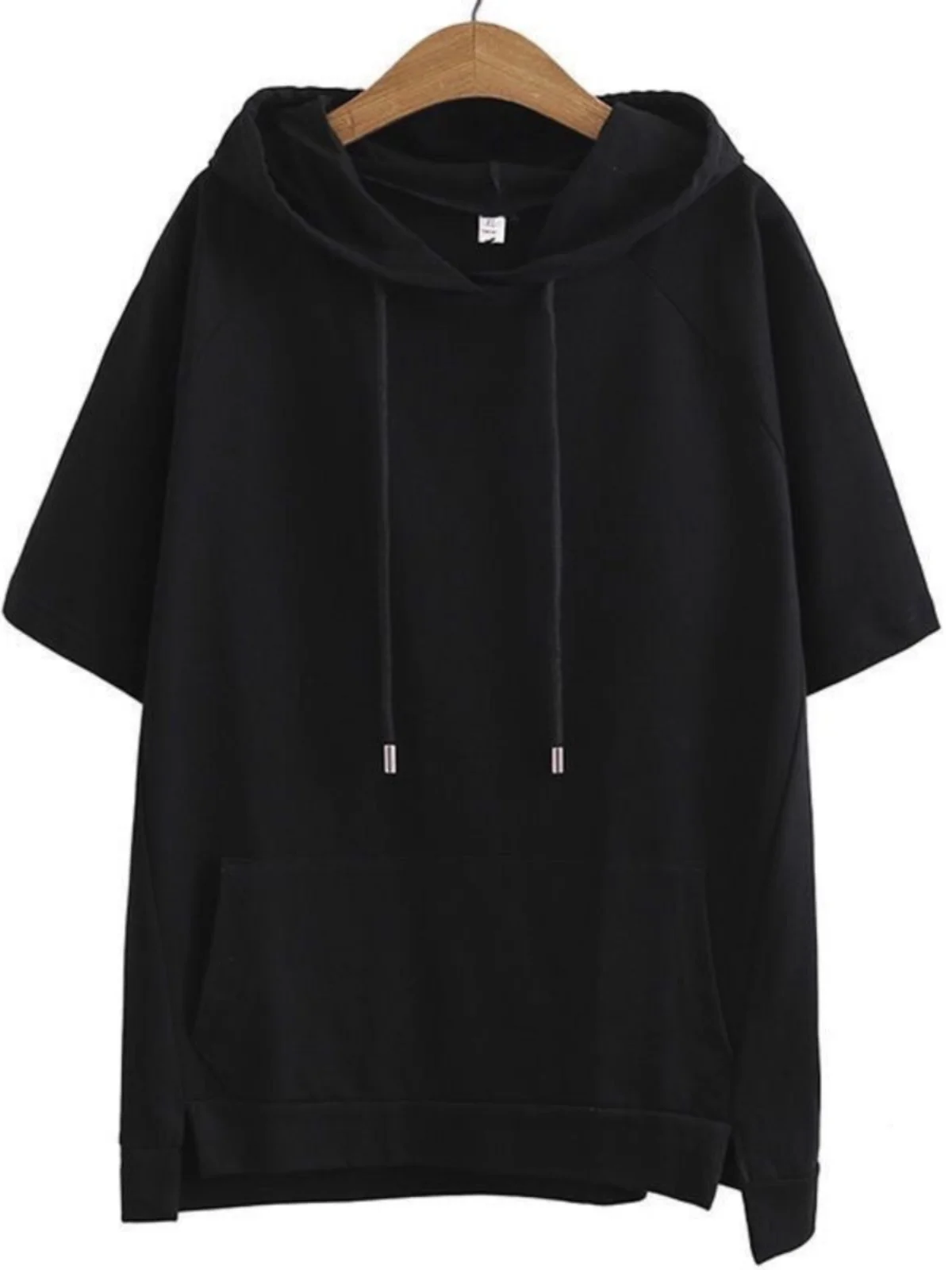 

Свободная толстовка с капюшоном ort Sve, женская летняя новая тонкая корейская однотонная верхняя одежда, футболка большого размера, удобная хлопковая толстовка...