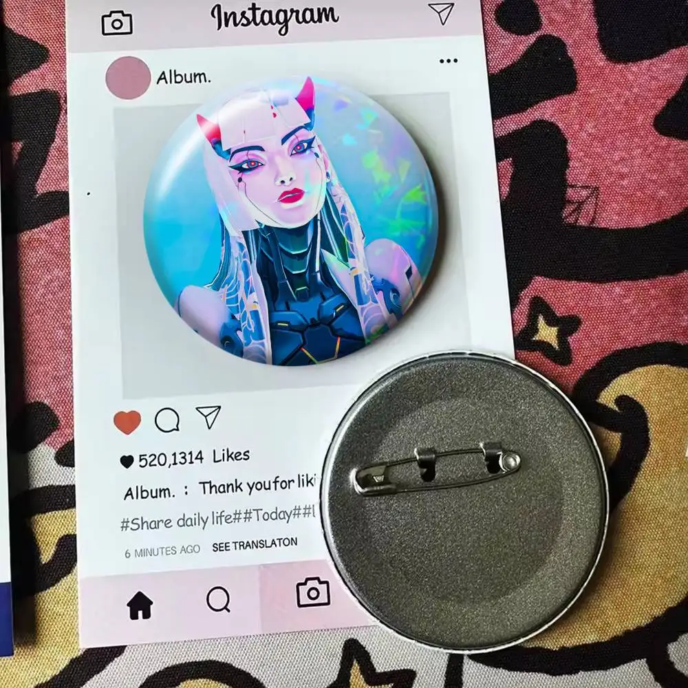 Shion Overwatch Throw   Laser Badge Creative Pins Brooch for Bag Clothes Hat Decor Gifts Fans Collect