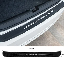 Carbon Fiber Leather Anti-Scratch Bar Car Rear Trunk Door Bumper Guard Plate Protection Strip for Mitsubishi Eclipse Cross GK