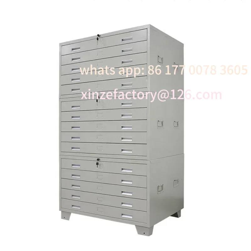 

Customizable Chest Flat File Cabinets with 5 Drawers Each SectionWholesale Stock A0 A1 Art Drawers Drawing Office Metal Plan