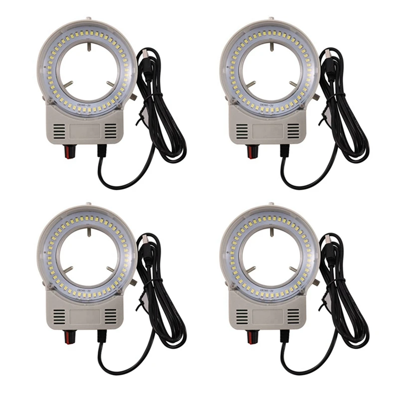 

HOT SALE 4X 48 LED Industrial Microscope Camera Light Source Ring Lamp Light Illuminator Lamp Adjustable Brightness USB Interfac