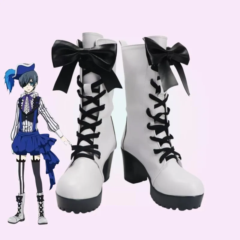 Anime Black Butler Kuroshitsuji Book of Circus ciel phantomhive Cosplay Shoes Boots