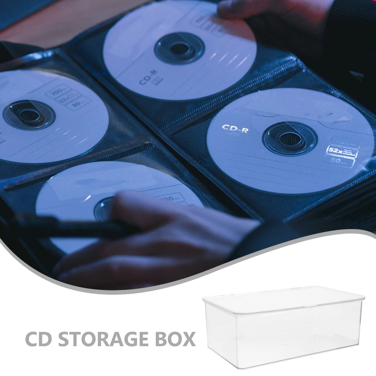 

Cd Storage Box Portable Lightweight Scratch Resistant Large Capacity Cd Dvd Organizer Storage Boxes with Lid