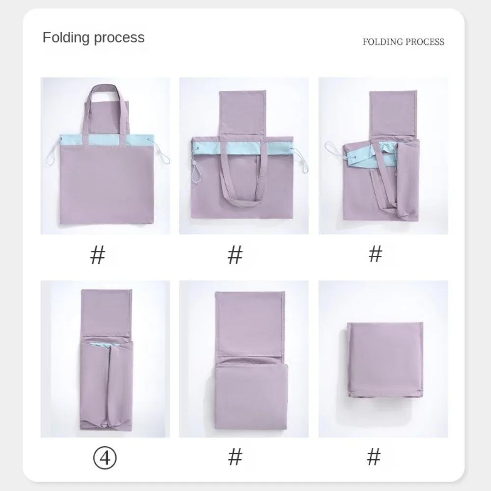 حقيبة تسوق محمولة قابلة لإعادة الاستخدام وقابلة للطي خفيفة الوزن مع رباط للسفر وحقيبة بقالة من النايلون المقاوم للماء للسفر