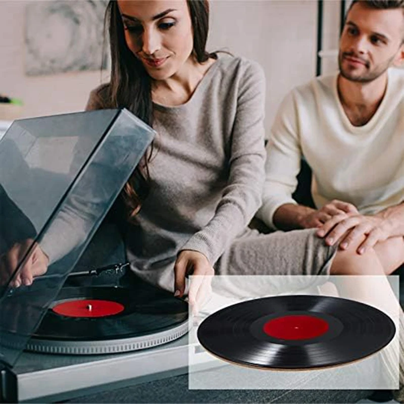 

3 Pieces Wooden Cork Turntable Mats Kit With High Fidelity For Vinyl LP Record Players Audiophile Reduce Noise