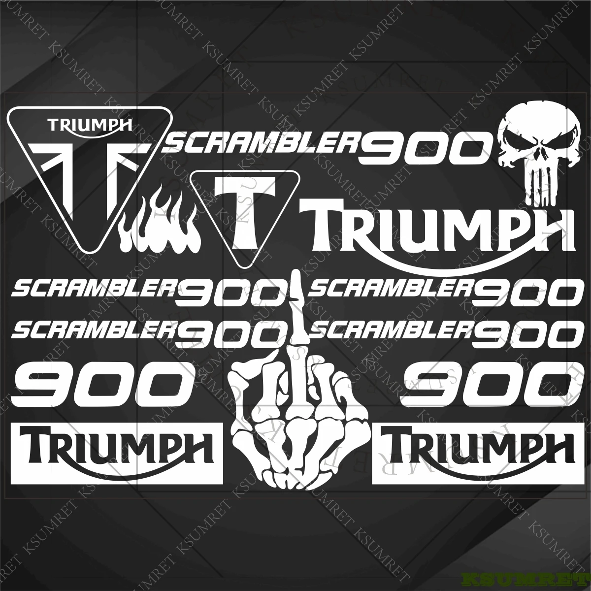 

For Triumph Motorcycle Stickers SCRAMBLER 900 accessories Racing FOR THE RIDE Logo Decal Tank Emblem DIY Waterproof