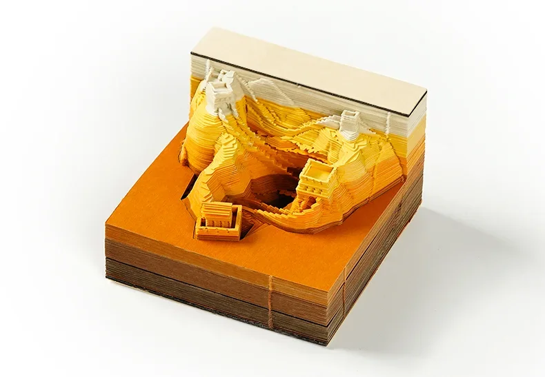 Forbidden City 3D three-dimensional paper carving sticky note paper creative ornament Great Wall hand-torn post-it notes