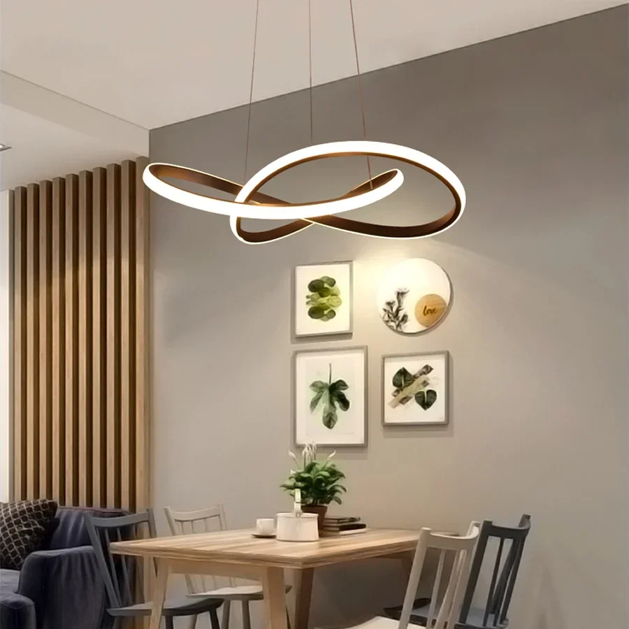 

Modern LED Chandelier Light Irregular Aluminum Acrylic Ceiling Hanging Lamp Dining Room Pendant Restaurant Suspension Lighting