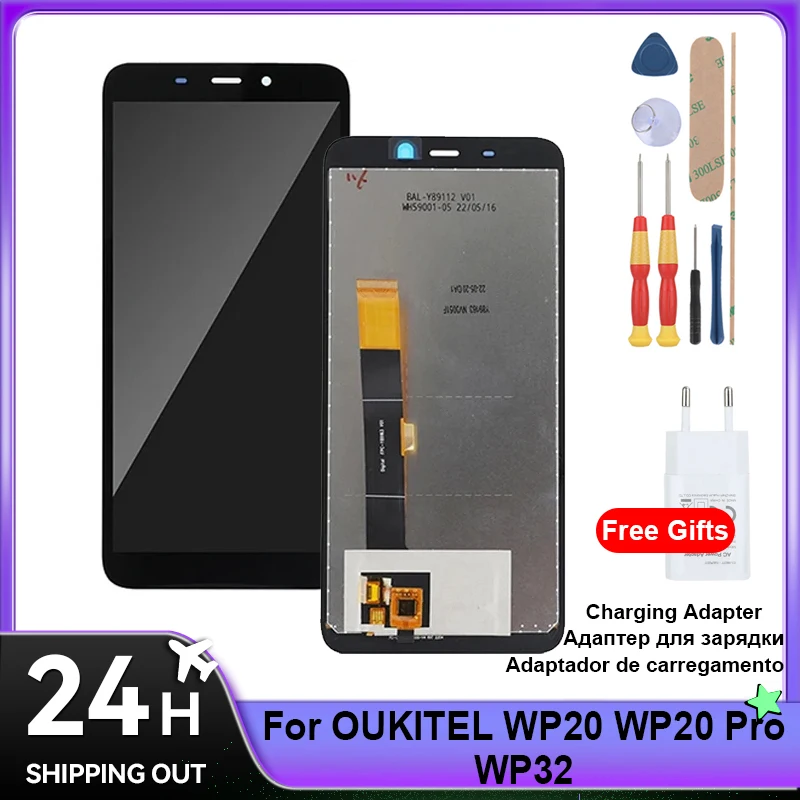 For Oukitel WP20 WP20 Pro WP32 LCD Display + Touch Screen Selectable Charger 5.0V-1.2A 6.0W Tool