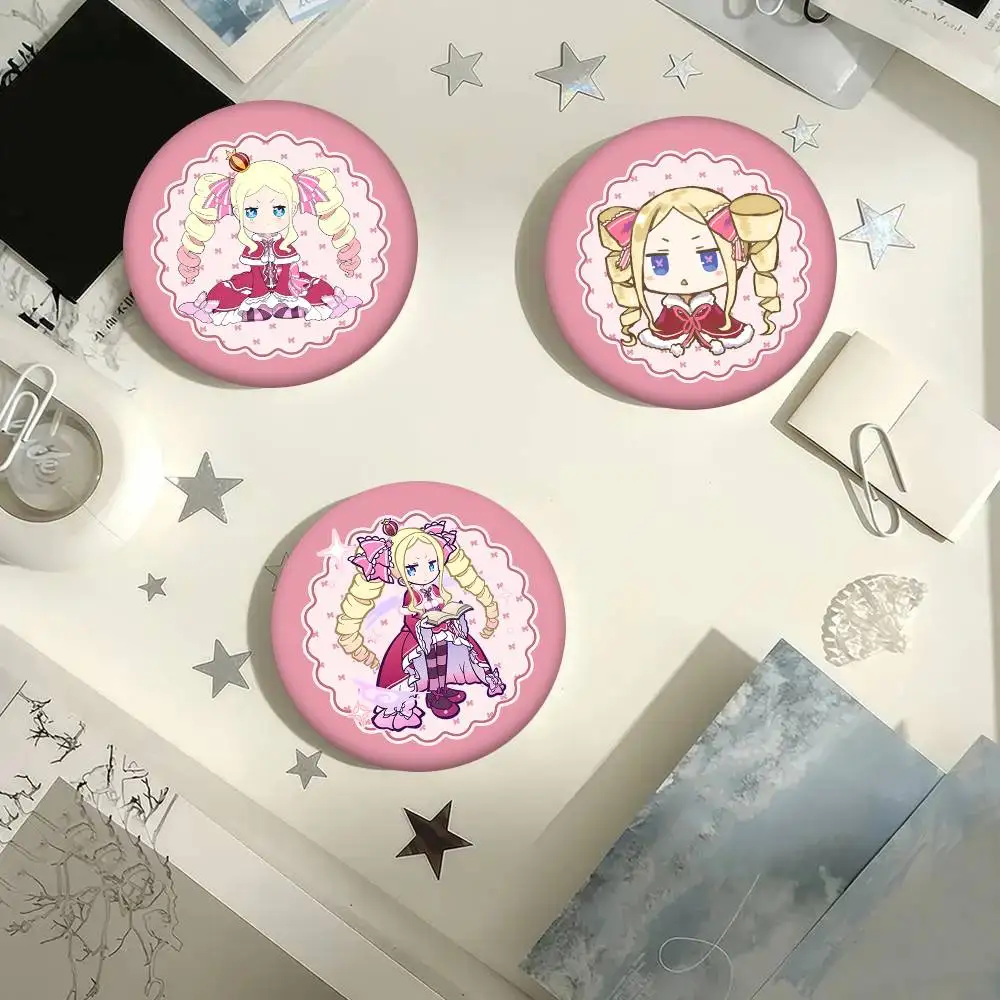 Lindo Broche Redondo de Anime Re:Zero Beatrice, Pin Creativo para Ropa, Mochila y Solapa