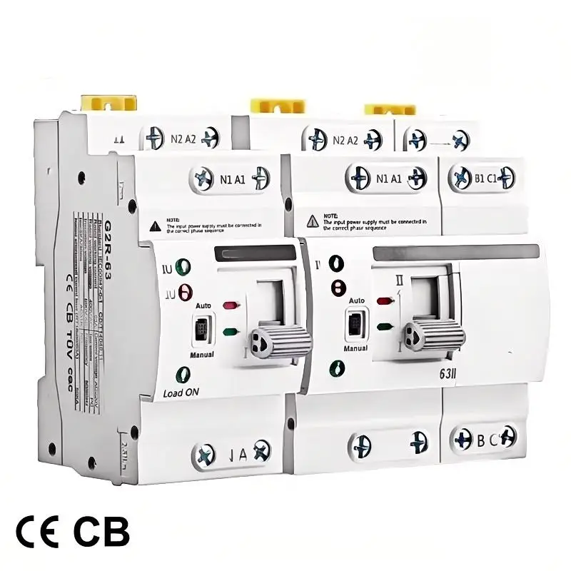 G2R Protection Dual Power ATS Continuous Power Millisecond 2P/4P 63A Emergency Power Switch Electrical Accessories 2