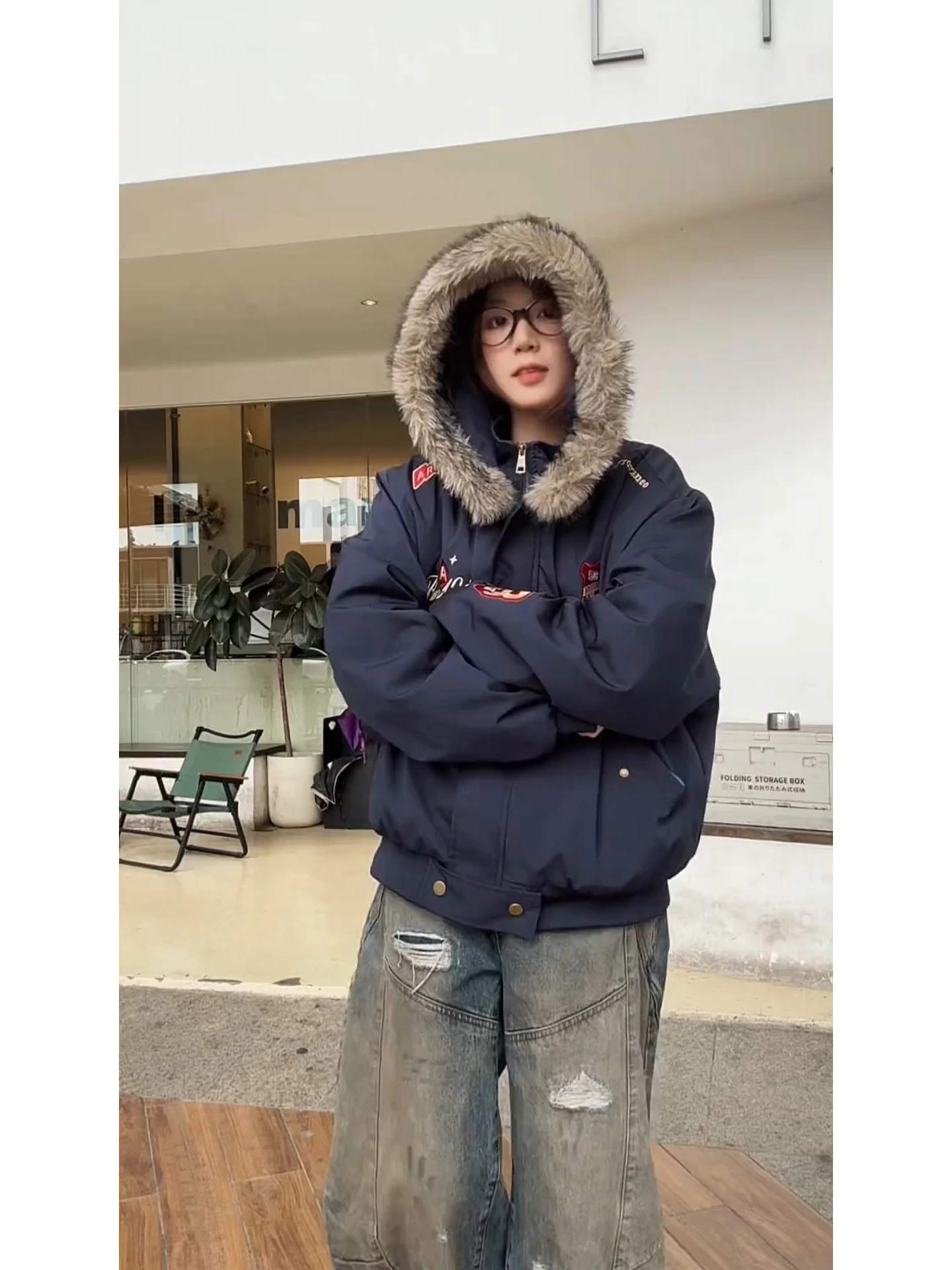 

Утепленная мужская куртка-бомбер в американском хип-хоп стиле, зимняя теплая хлопковая куртка с бейсбольной строчкой, повседневная свободная куртка с длинными рукавами и капюшоном