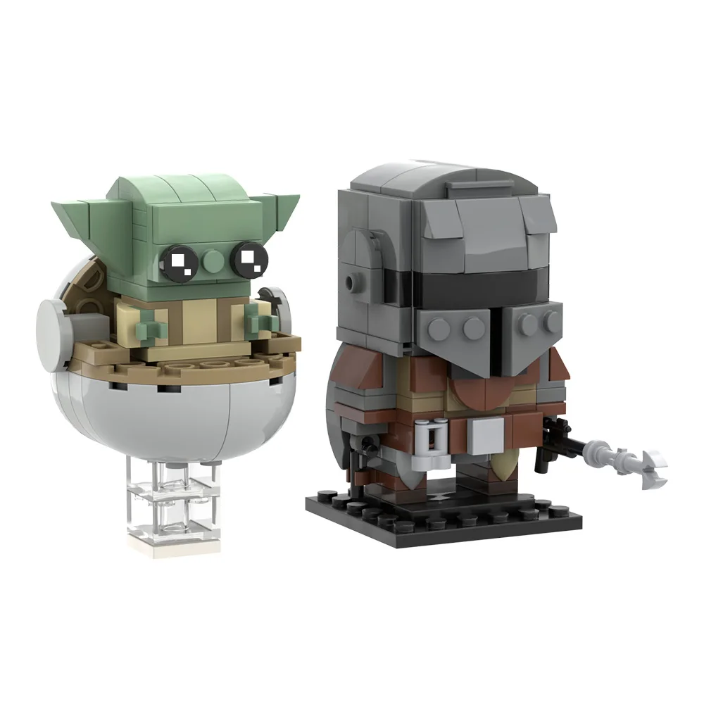 

Охотник за головами с детскими строительными блоками MOC, воин «Космические войны» и «Зеленый детский дуэт», классический набор персонажей для любителей взрослых