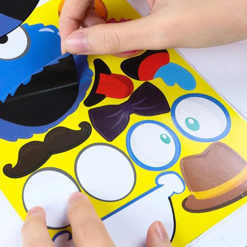 

Monster Face Stickers Craft Kit - 36pcs Make Your Own Character Stickers with 6 Monster Designs Scrapbooking Room Decor Decals