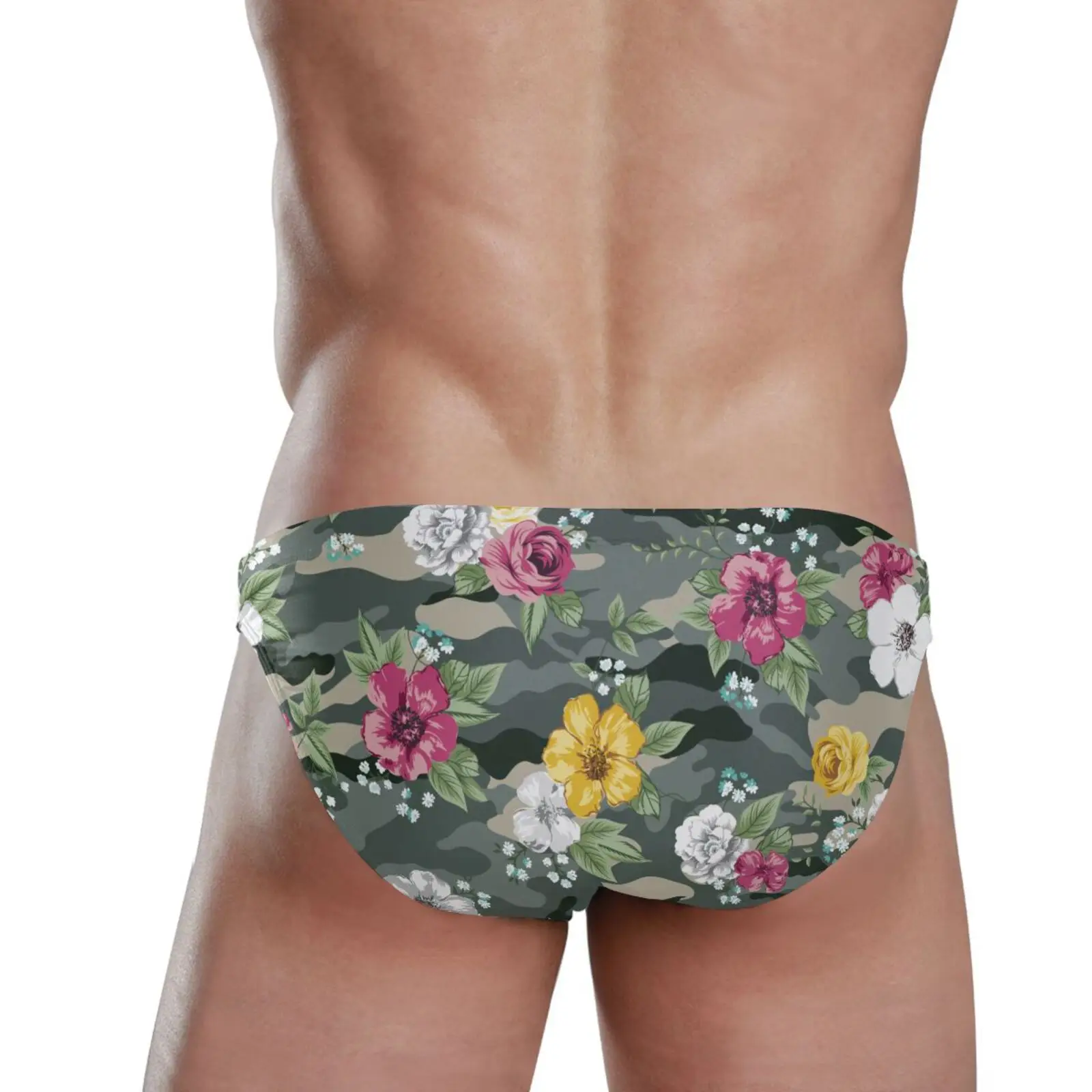 Sexy Men Swimwear Polyester Quick Dry camouflage Swimming Briefs Gay Low Waist Swimsuits Beach Pool Spa Triangle swim trunks