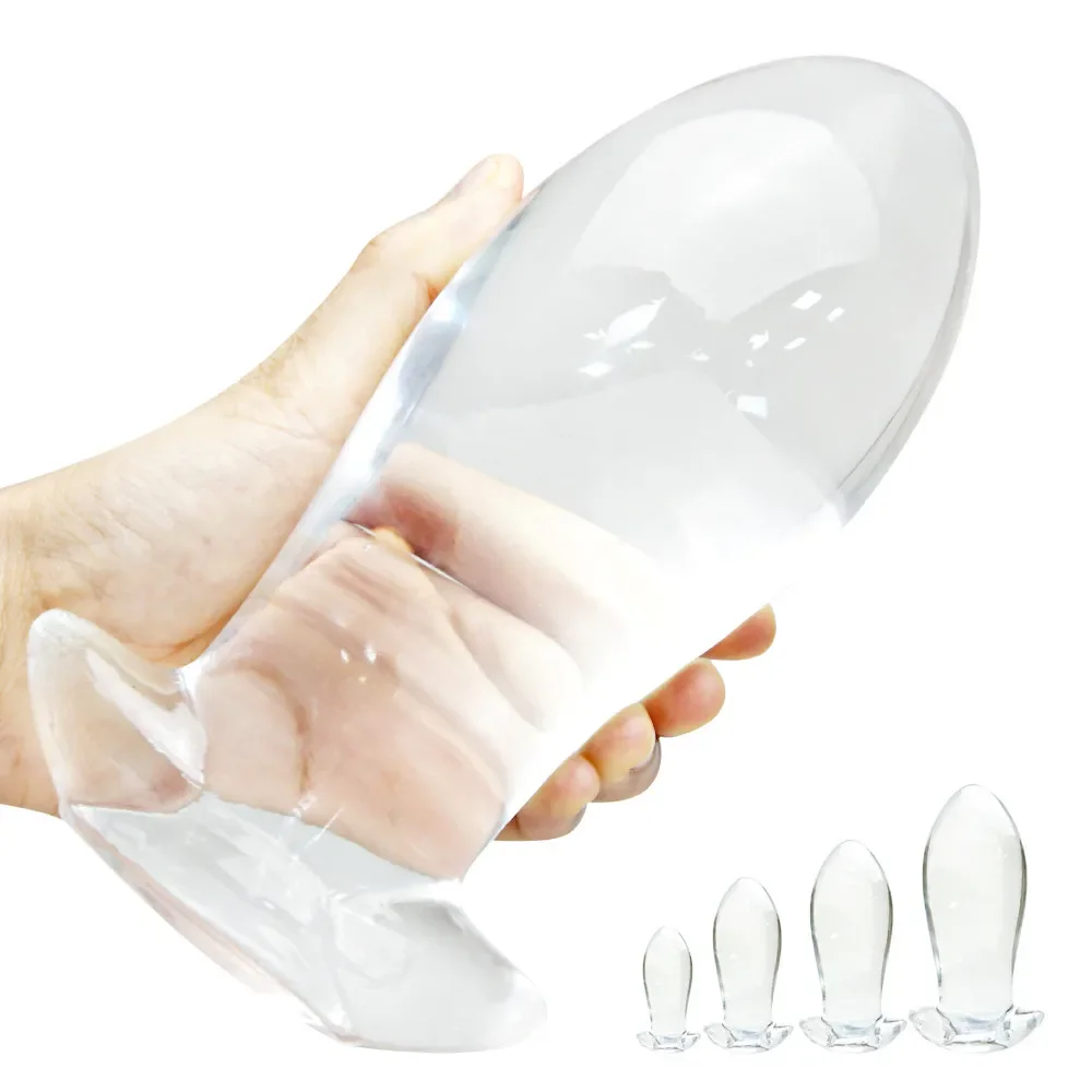 Four Sizes Dragon Eggs Shaped Clear Light Cheap TPE Anal Butt Plugs Vestibule Super Large Soft Unisex Anus Masturbator Sex Toys