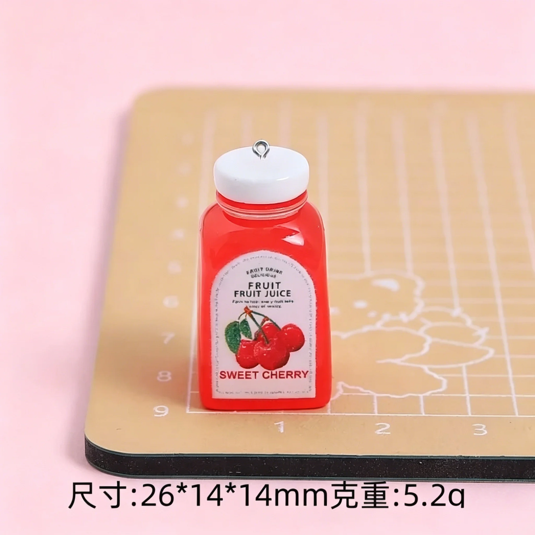 10pcs Mixed Fruit Juice Bottle Charms for Bracelet Making & DIY Accessories