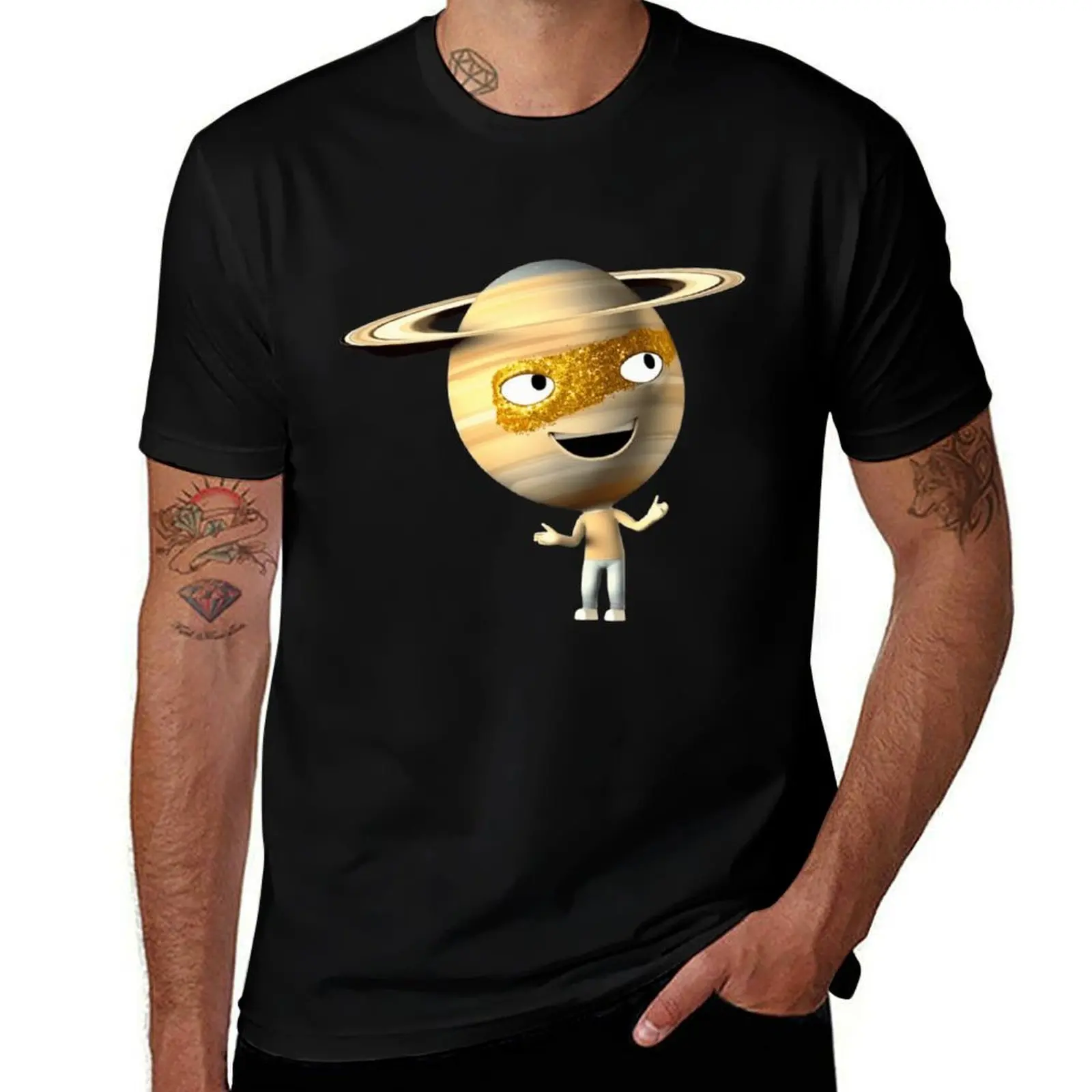 

I'm SATURN T-Shirt funny shirt cotton Man t-shirt plus size clothes blanks mens clothes