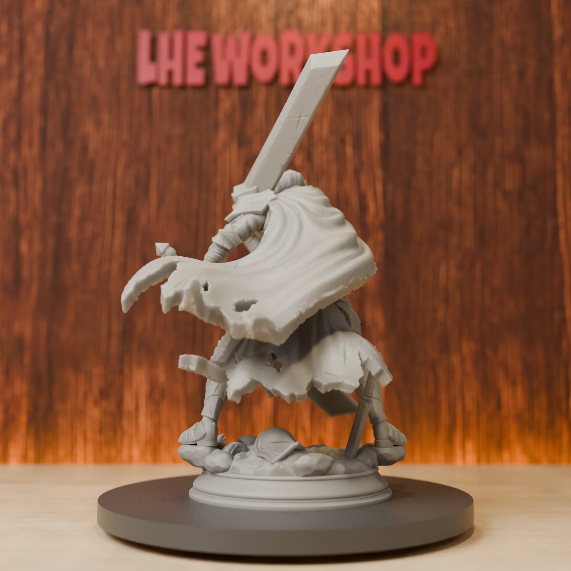 Greatsword Warrior Miniatures | 28mm-75mm | Resin 3D Printed DND Pathfinder Mini | Unpainted Grey