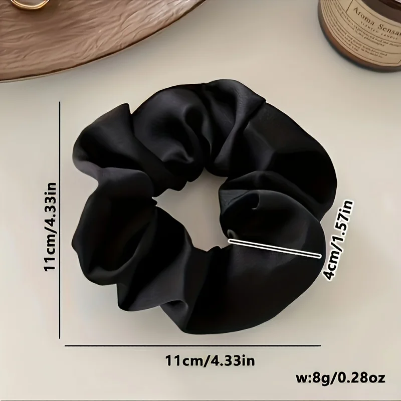 5Pcs High-Elasticity Satin Hairband, Retro and Elegant Hairband in White, Black and Brown, Suitable for Daily Wear and Dates view 5