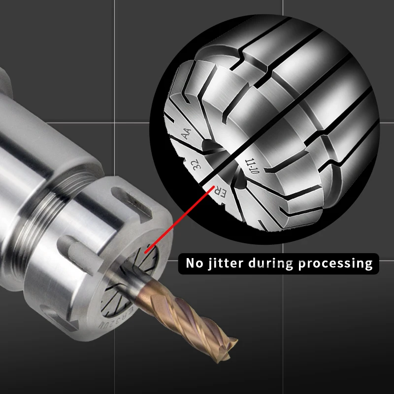 1 Set ER Collet High Precision 0.008/0.005 ER11 ER16 ER20 ER25 For Milling Tapping Grinding Carving and Other Processing