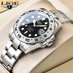 LIGE Design New Fashion Top Brand Man Sports Quartz Watch Stainless Steel Casual Waterproof Chronograph Luxury Reloj Hombre Date