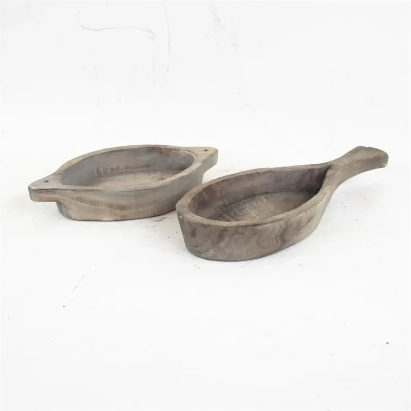 Handmade Wooden Tray for Snacks and Fruit Home Desktop Storage Organizer for Homestay and Houseware Decoration