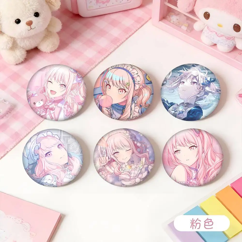 1pc Role Mizuki Akiyama Chibi Cartoon Style Badge Brooches On Backpack Decoration Round Enamel Pins For Accessorys