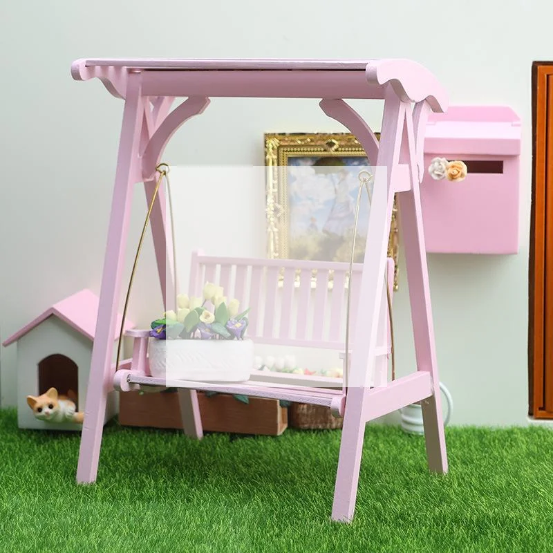 

1 шт. миниатюрный деревянный шкаф-витрина для хранения, 1:12, для кукольного домика, миниатюрные качели для веранды, аксессуары для садового декора