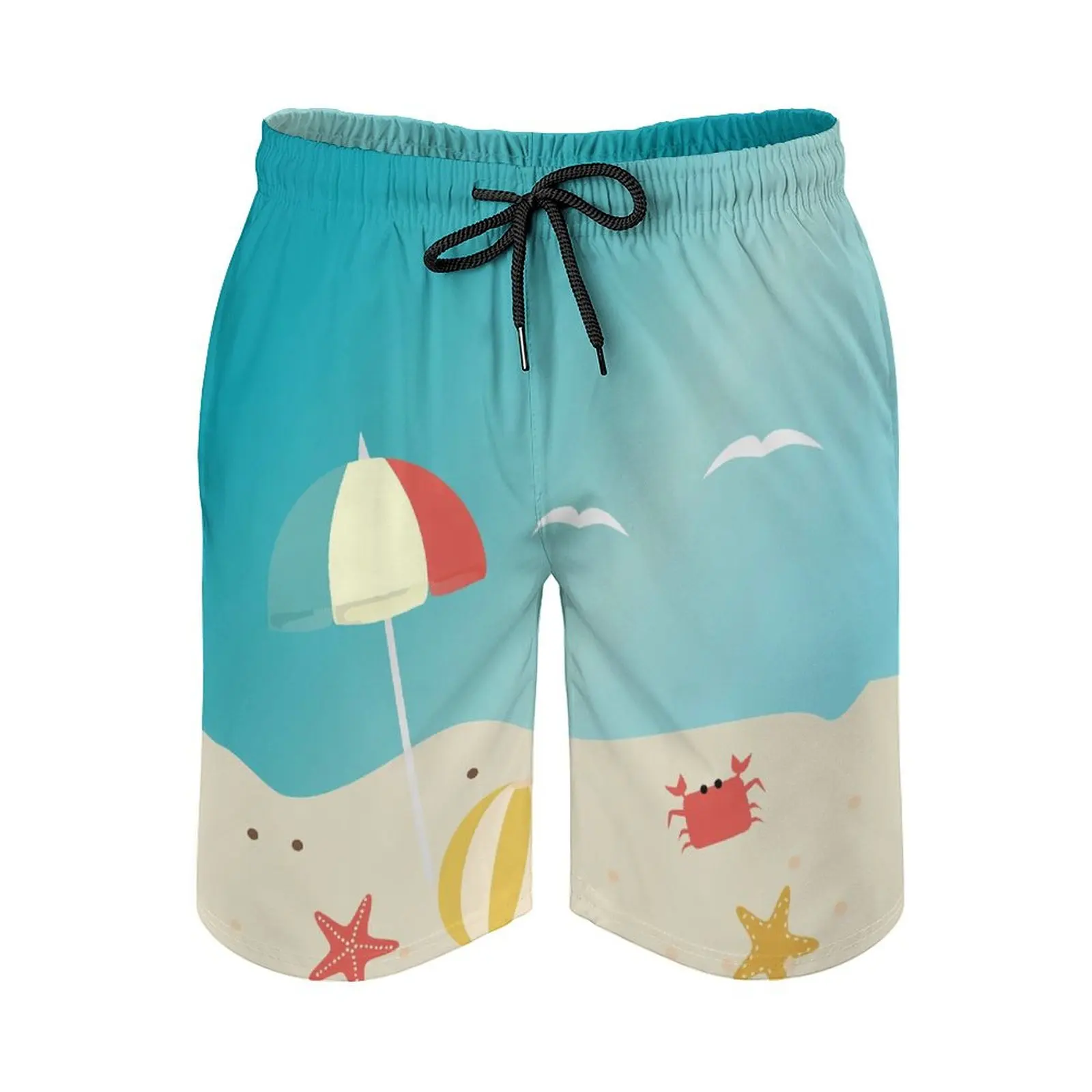 Men's/Women's Summer Fashion Plus Size Cartoon Illustration Print Can Be Worn Over Loose Casual Beach Pants Five Quarter Pants