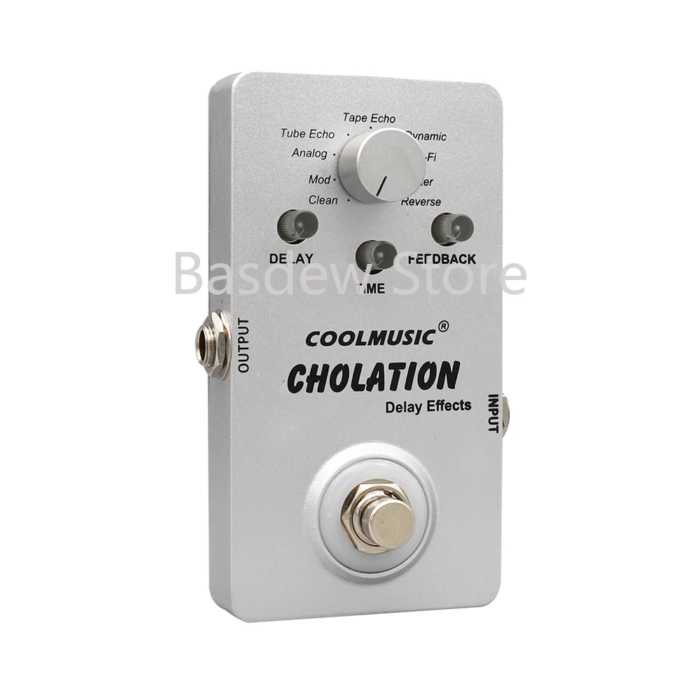 COOLMUSIC A-DE01 Echolation Guitar Accessories Digital Electric Guitar Delay Pedal with 9 Effects True Bypass Full Metal Shell