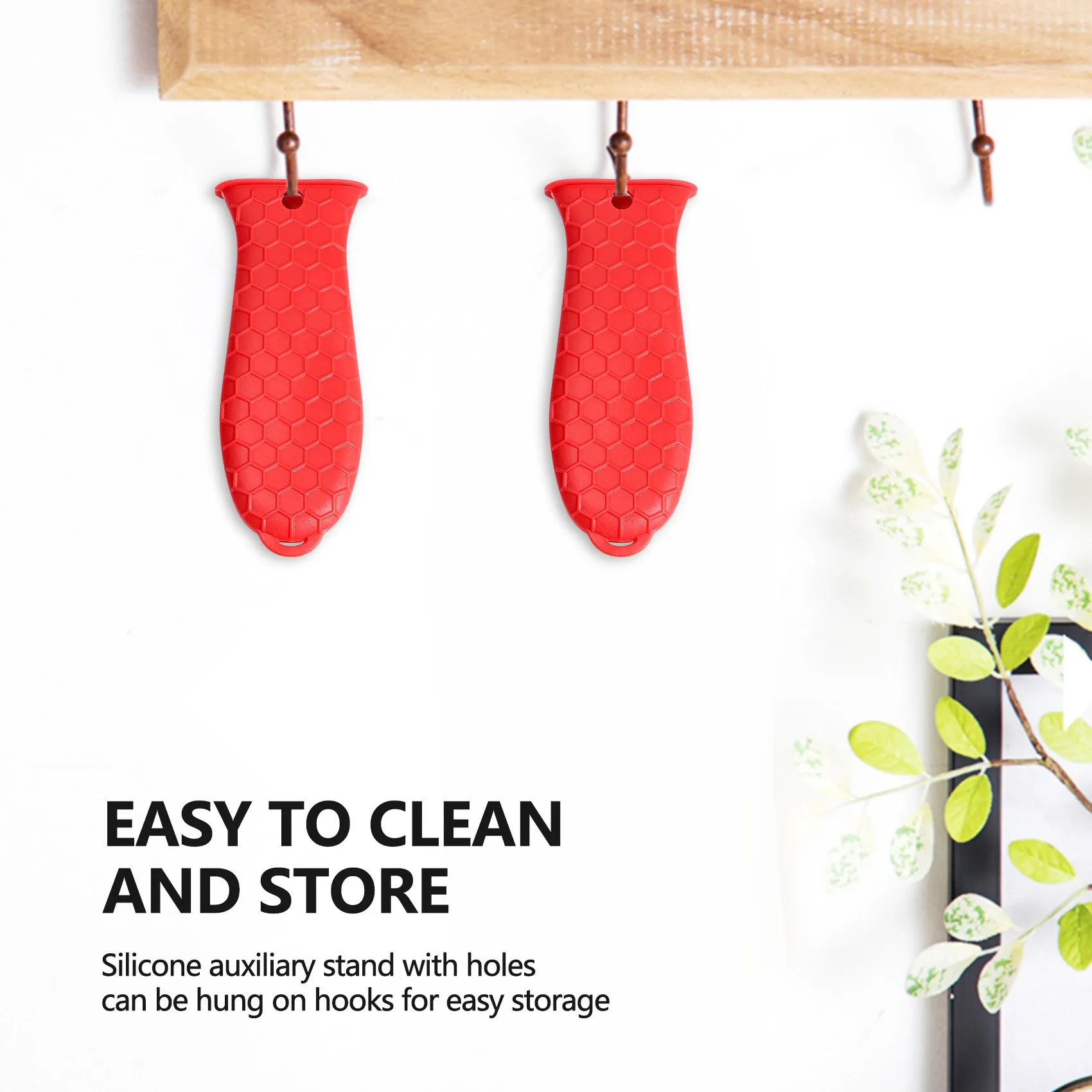 Качественные 4-пакетные силиконовые держатели для горячих ручек, чехол для чугуна, крышка для ручки сковороды, держатель для ручки горшка, термостойкий - красный