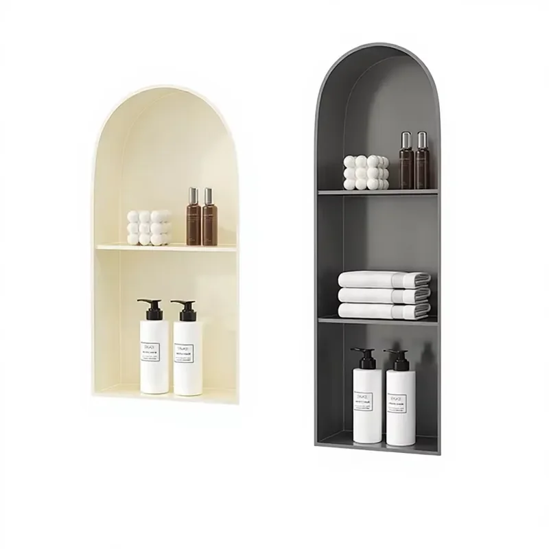 Modern Curved Stainless Steel Metal Rack for Living Room Decor Washbasin Storage Shelf Upgrade Home Organizer Stand Sleek