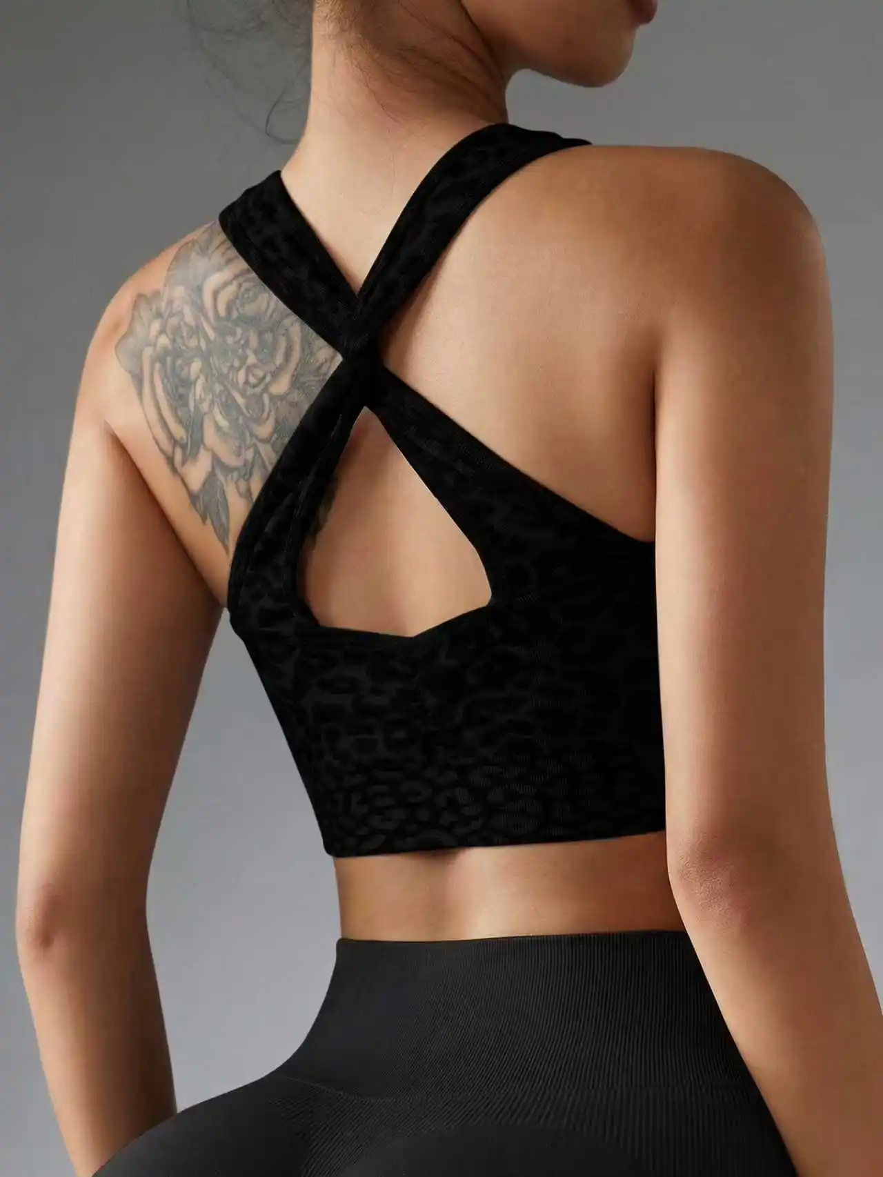 Fashion Sexy Leopard Tank Tops Women's Seamless Skinny Yoga Corset Cycling Running Fitness Crop Top Ladies Gym Sport Tracksuit