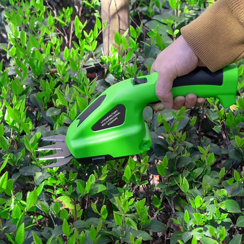 2 In 1 Cordless Electric Hedge Trimmer 36V Rechargeable Handheld Household Lawn Shrub Weeding Pruning Mower Garden Tools