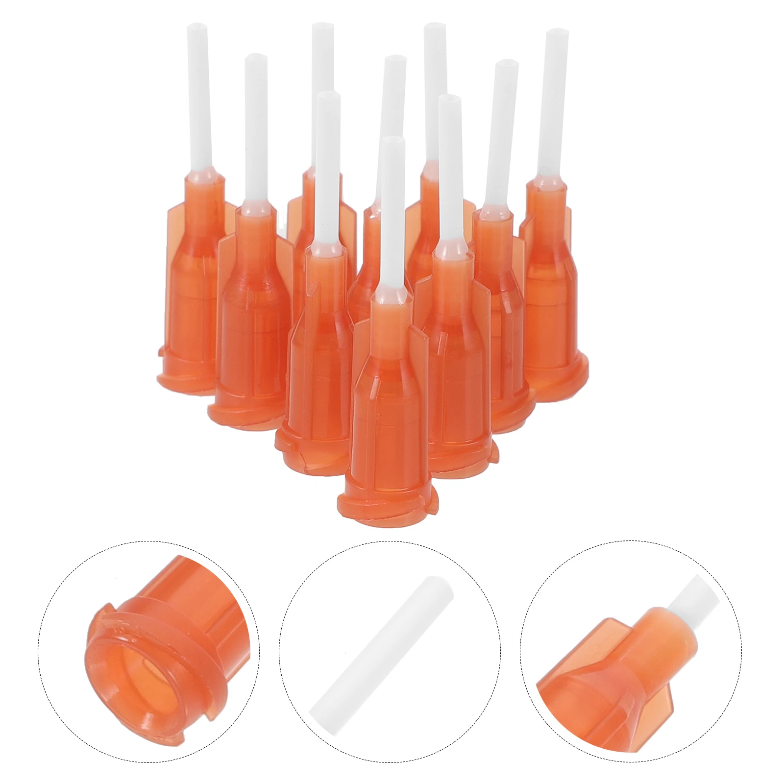 

50pcs Syringe Needles for Glue Dispensing Amber PP Industrial Adhesive Accessories Flexible Hose Tips Reusable