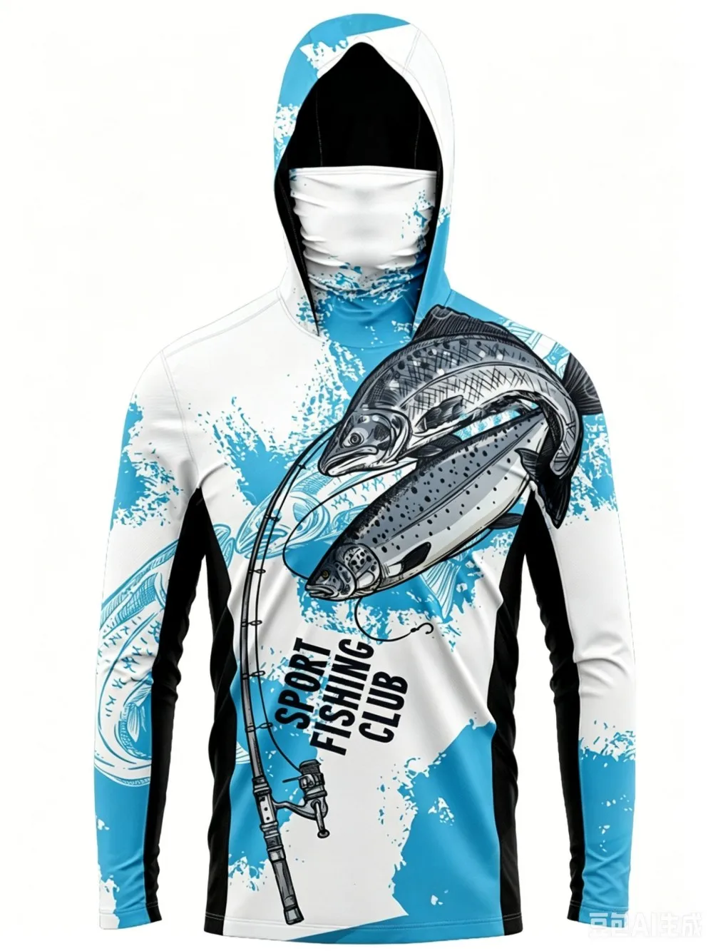 American Men's Summer Fishing Camouflage Print micro Elastic Breathable Fishing Suit Long Sleeved T-Shirt Outdoor Casual Top image 6