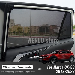 For Mazda CX-30 CX30 2019 2020 2021 2022 2023 Car Sunshade Magnetic Front Windshield Curtain Rear Side Window Sun Shades Visor