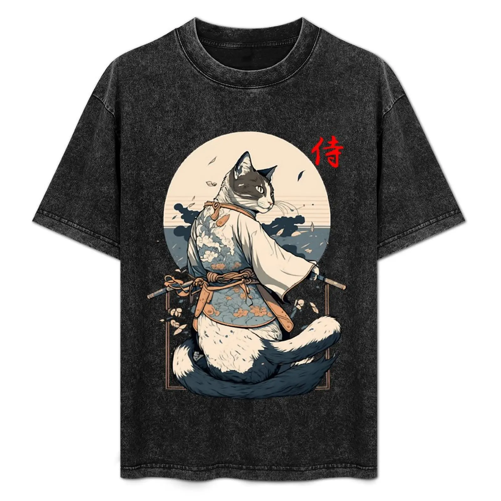 Copy of Sushi catSword Master Cat, funny cat with katana sword T-Shirt Work Wear Lightweight Tee