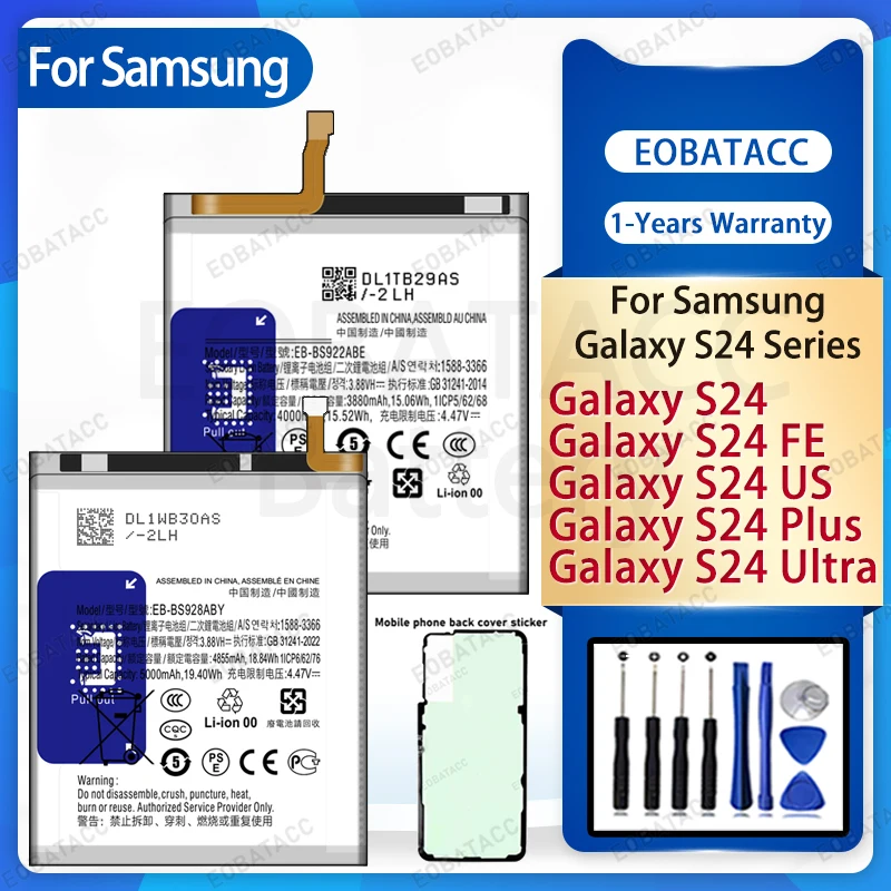 For Samsung Galaxy S24 FE US Plus Ultra Battery High Capacity Replacement Fast Charging Long Lasting 0 Cycle +Free Tools