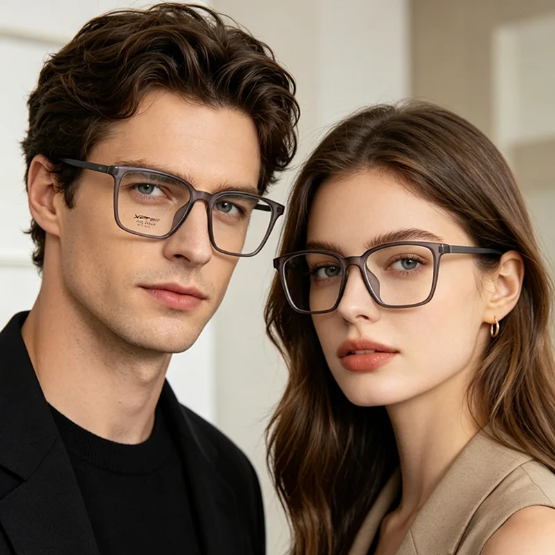 BCLEAR Optical Glasses Frame Men Ultralight Pure Titanium Glasses Frame Women Transparent Square Big Frame Prescription Glasses