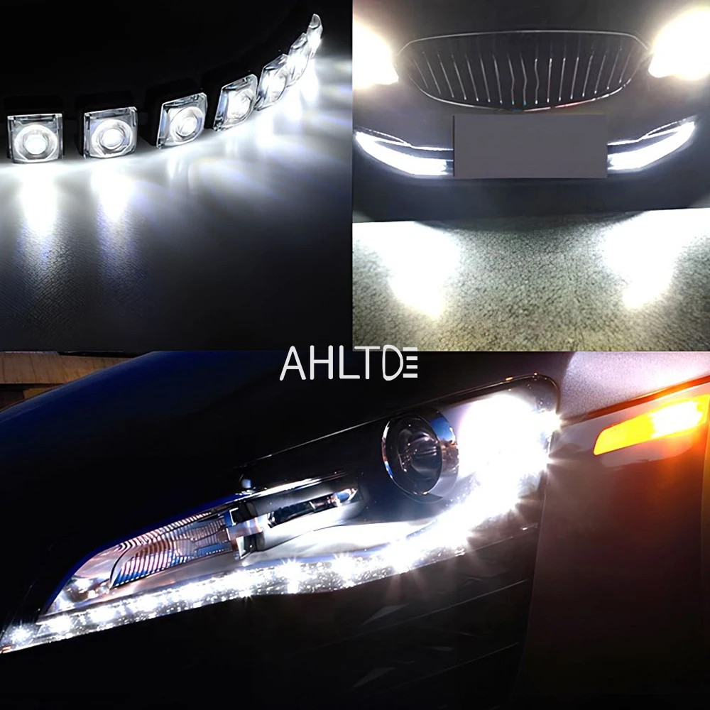 1X Car Universal Led DRL Daytime Running Light Flexible 6LED White Waterproof Driving Fog Bulb Turn Signal Lamp Auto Styling 12V