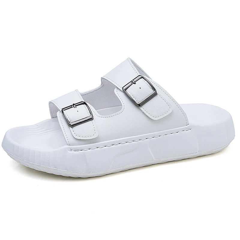

Summer Men's Casual Mule Sandals – Double Buckle Closed-Toe Slip-On Shoes, Lightweight Comfortable Slippers for Men