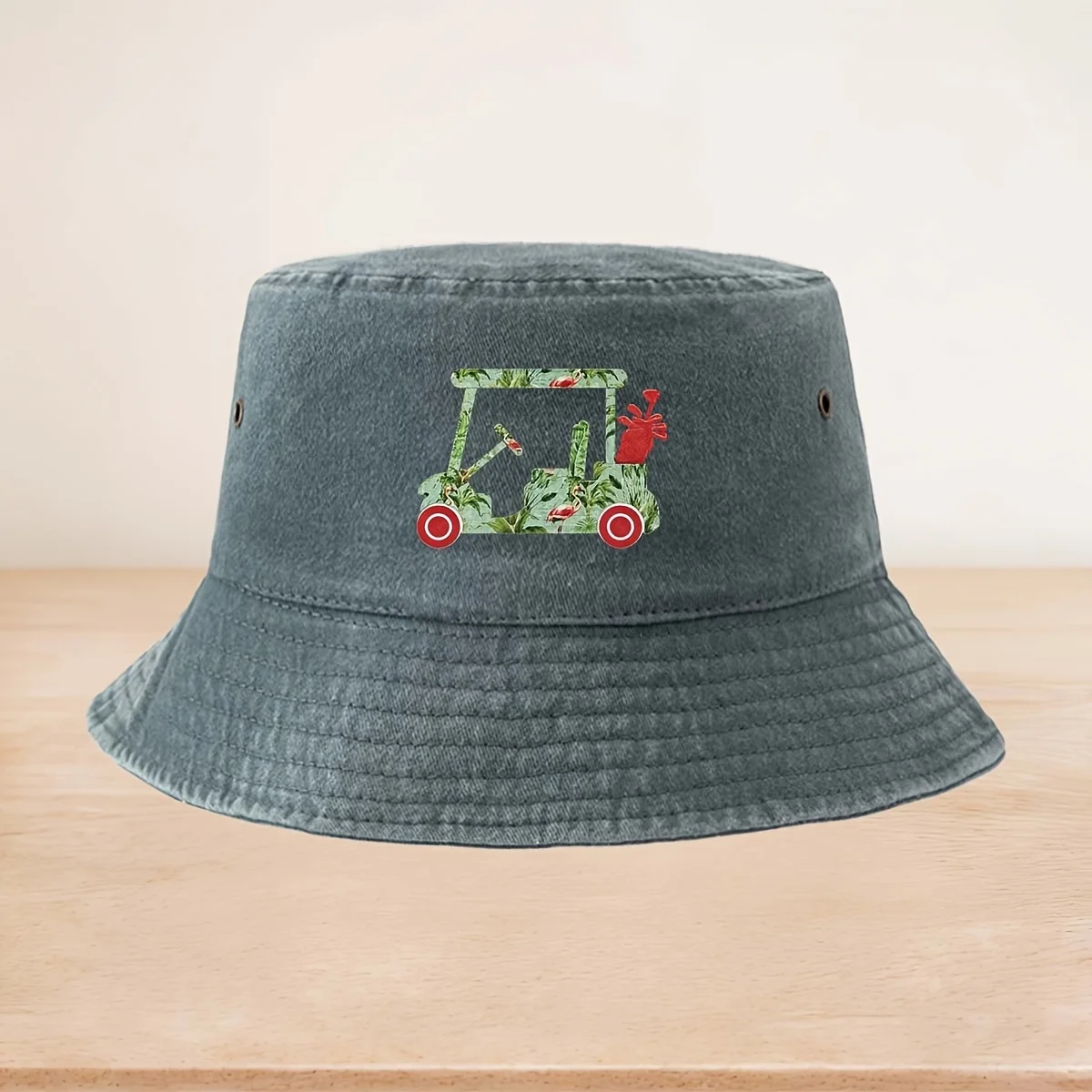 Men' & Women' Golf Cart Print Bucket Hat - Lightweight Trucker Suitable for Fishing, Golfing, Outdoor Activities, Casual Wear, N