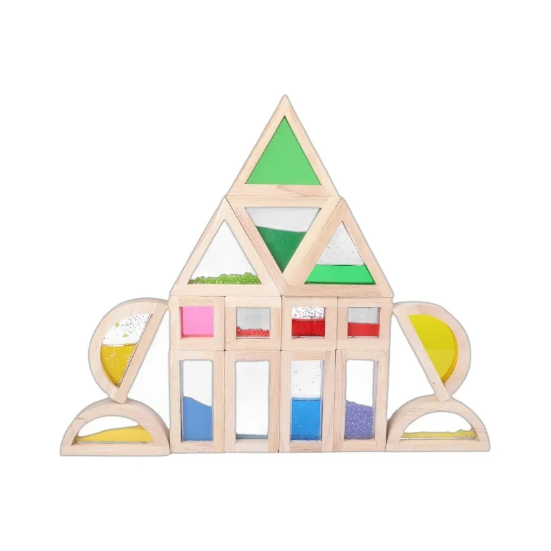 Sound acrylic rainbow building block children's early education learning educational toys sensory light and shadow new