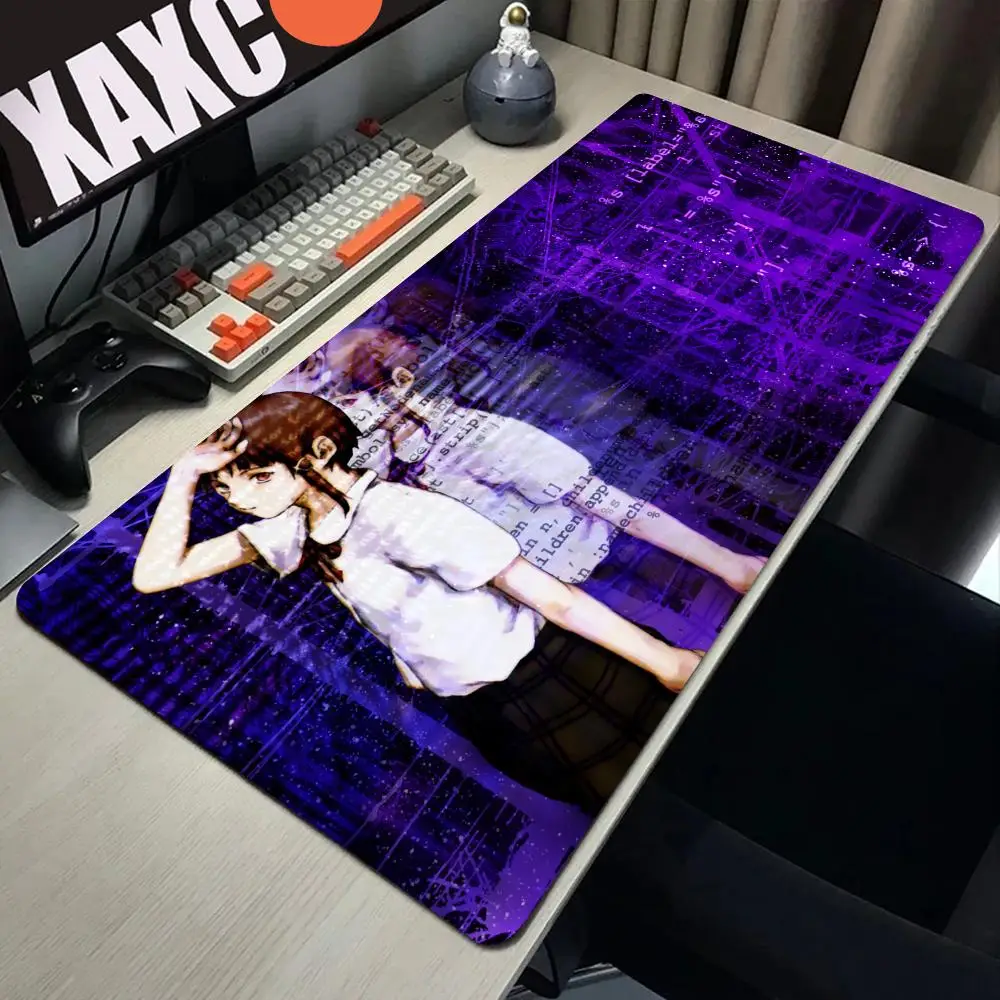 Serial Experiments Lain Writing Mouse Pad Desk 800X400mm Cute HD Extended Gaming Keyboard Mats Large XXL HYBXAXC Mousepad 90x40